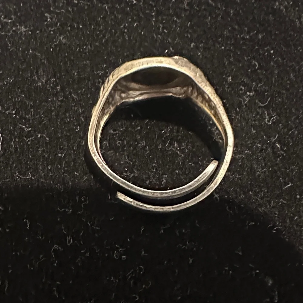 Sterling Silver Blue Enamel Bird Signet Ring Vintage 7g  reminiscent of CampFire - Picture 6 of 13